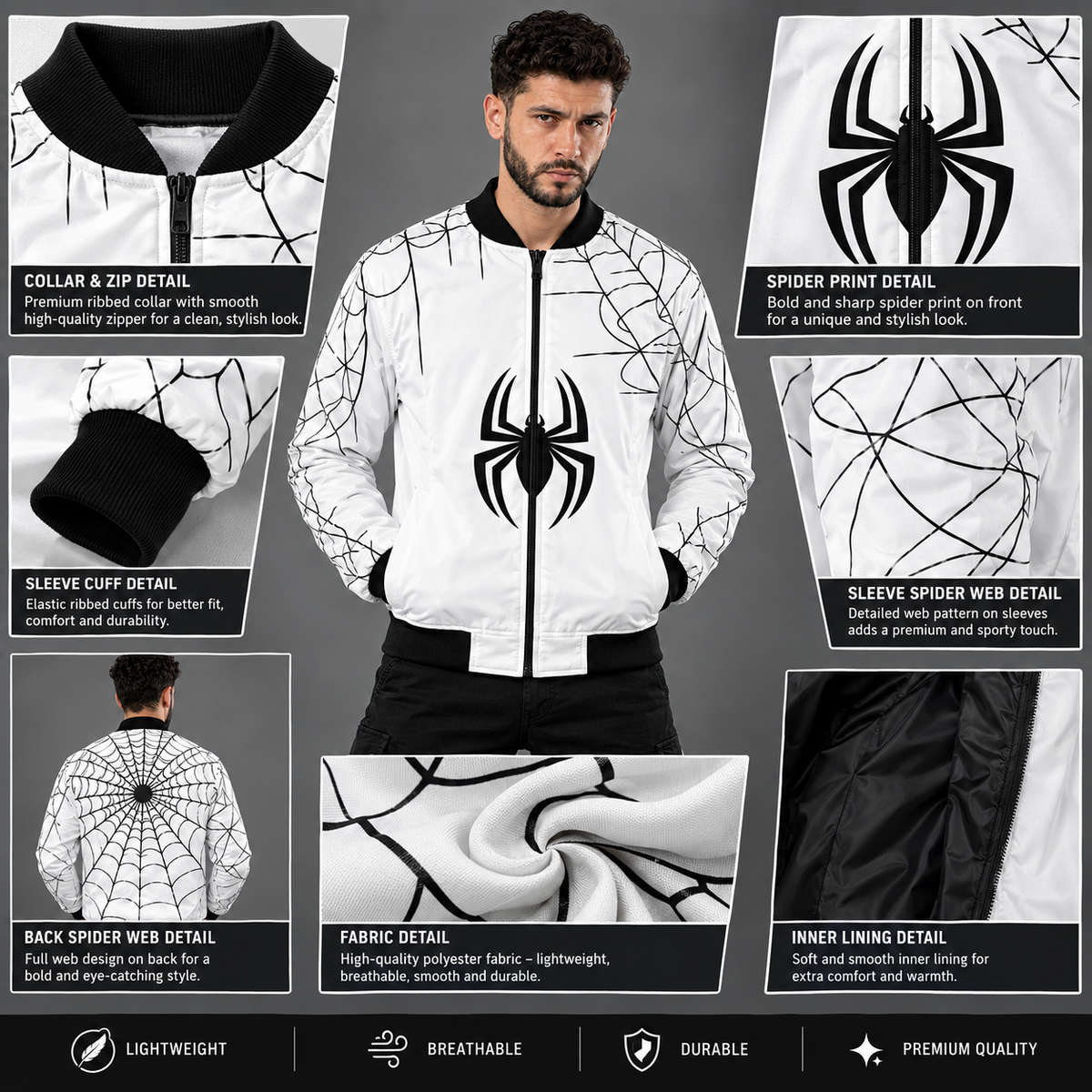 Vendra - Spider AOP Bomber Jacket